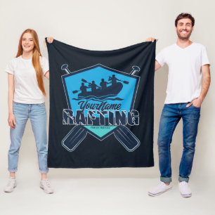 Personalised Rafting Whitewater River Adventure Fleece Blanket