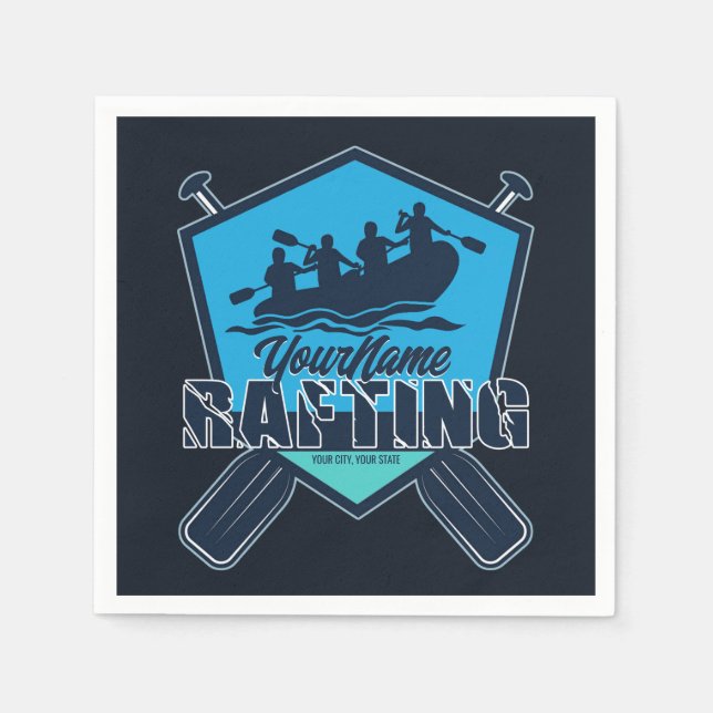 Personalised Rafting Whitewater River Adventure  Napkin (Front)