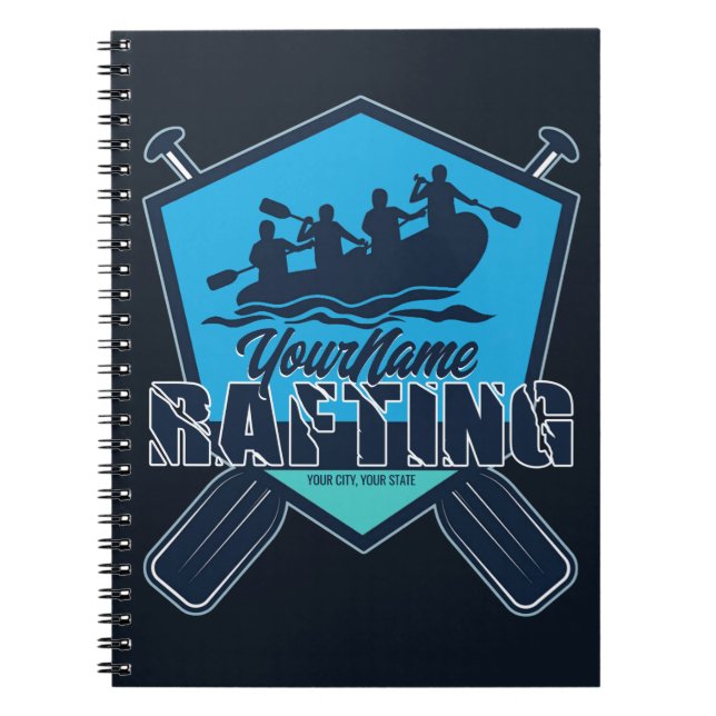 Personalised Rafting Whitewater River Adventure Notebook (Front)