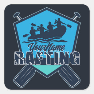 Personalised Rafting Whitewater River Adventure  Square Sticker