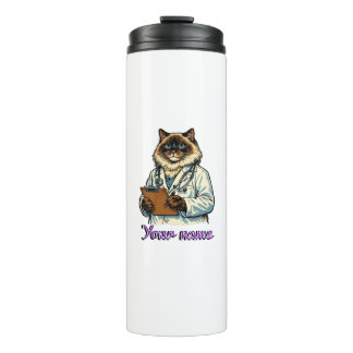 Personalised Ragdoll Cat Vet Tech Thermal tumbler
