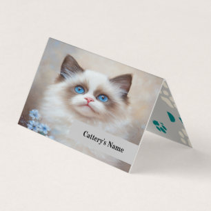 Personalised Ragdoll Cattery Folded Business Card 