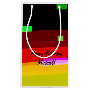 Personalised Rainbow Abstract Art Small Gift Bag