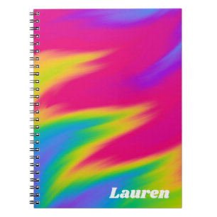 Personalised Rainbow Abstract Spiral Notebook