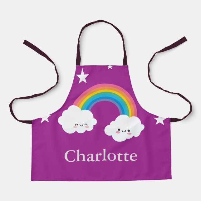 Personalised Rainbow All-Over Print Apron, Small Apron (Front)