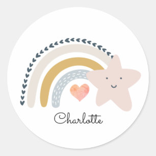 Personalised Rainbow Baby  Classic Round Sticker