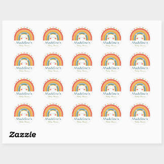 Personalised Rainbow Baby Shower Invitation Seals