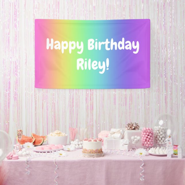 Personalised Rainbow Birthday Banner (Party)