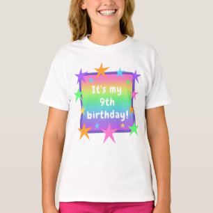 Personalised Rainbow Birthday Girls' T-Shirt