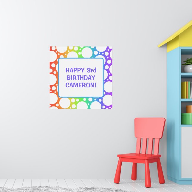 Personalised Rainbow Birthday Poster (Nursery 1)