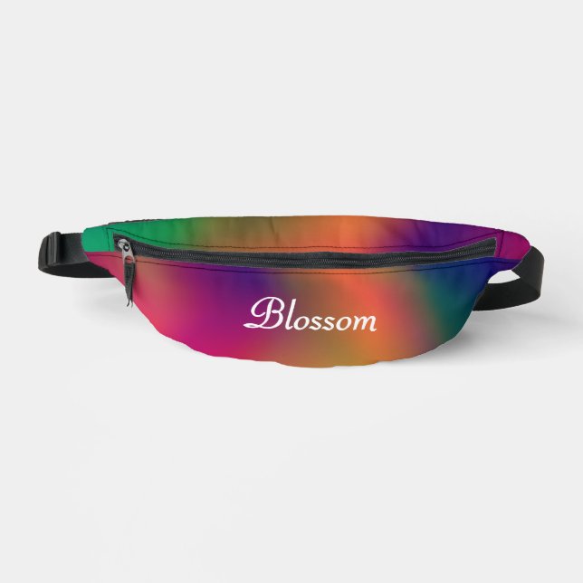 Personalised Rainbow Blossom Bum Bags (Front)