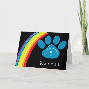 Personalised Rainbow Bridge Pet Sympathy Condolenc Card