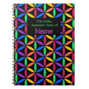 Personalised rainbow circles notebook