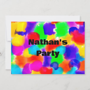 Personalised Rainbow Colour Splash Invitation