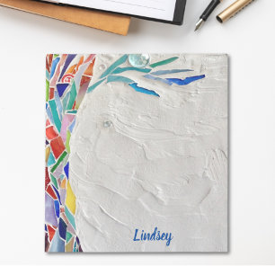 Personalised Rainbow Coloured Tree Notepad