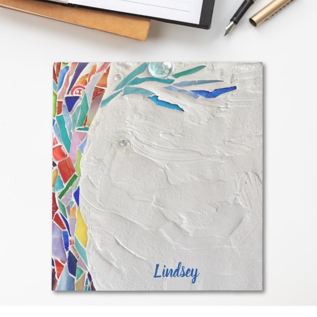 Personalised Rainbow Coloured Tree  Notepad (Creator Uploaded)
