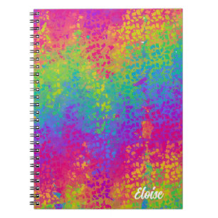 Personalised Rainbow Confetti - Custom Spiral Notebook