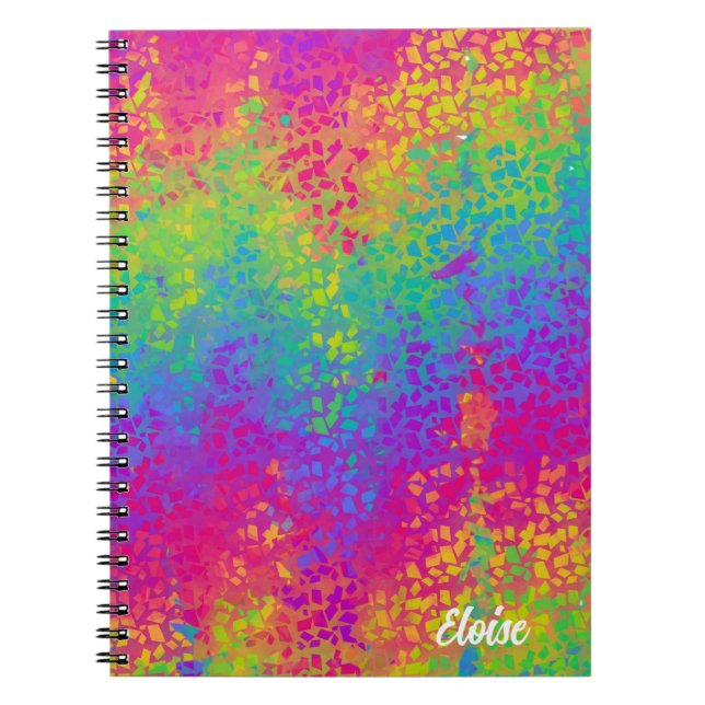 Personalised Rainbow Confetti - Custom Spiral Notebook (Front)