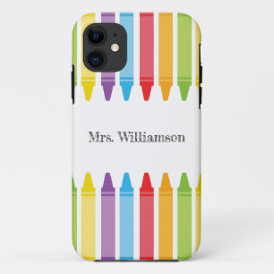 Personalised Rainbow Crayons Teacher Appreciation  iPhone 11 Case