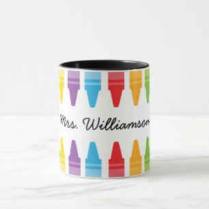 Personalised Rainbow Crayons Teacher Appreciation  Mug