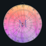 Personalised Rainbow Dartboard<br><div class="desc">This girly Dartboard is decorated with an atmospheric ombre design in shades of pink,  coral and purple.
Easily customisable with your name,  and monogram.
Use the Customise Further option to change the text size,  style or colour if you wish.</div>