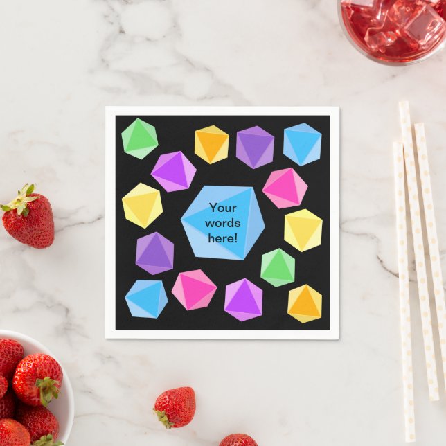 Personalised Rainbow Dice Napkin (Insitu)