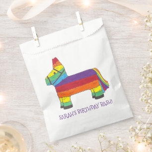 Personalised Rainbow Donkey Piñata Birthday Party Favour Bag