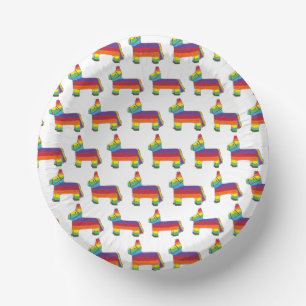 Personalised Rainbow Donkey Piñata Birthday Party Paper Plate