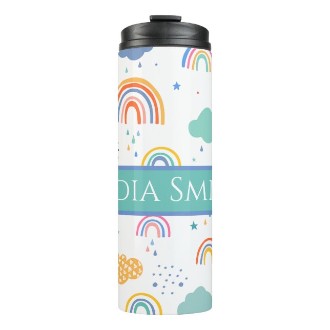 Personalised rainbow drink tumbler (Front)