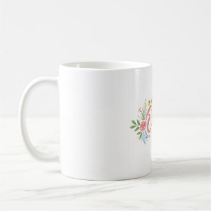 Personalised Rainbow Floral Ceramic Mug - Custom