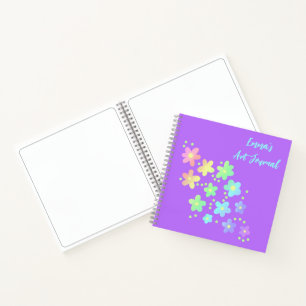 Personalised Rainbow Flowers Art Journal