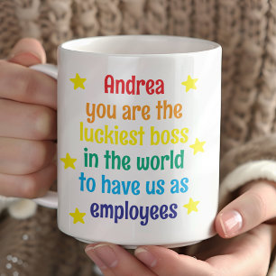Personalised Rainbow Funny Boss Gift Coffee Mug