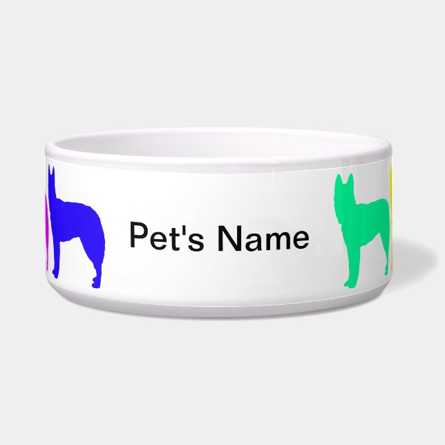 Personalised Rainbow German Shepherd Bowl (Front)
