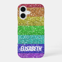 Personalised Rainbow Glitter Stripes