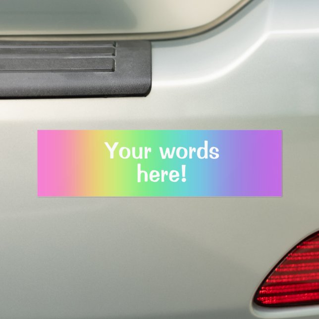 Personalised Rainbow Gradient Bumper Sticker (On Car)