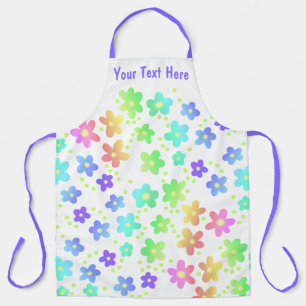 Personalised Rainbow Gradient Flowers Apron