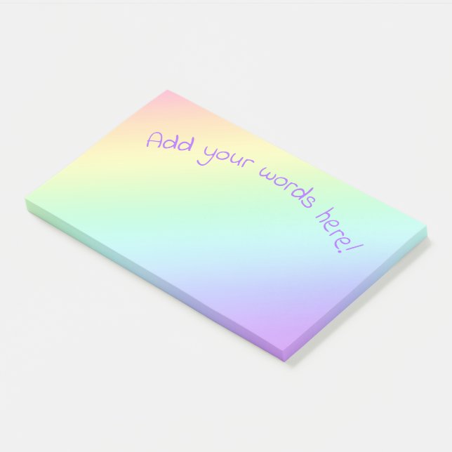 Personalised Rainbow Gradient Post-it Notes (Angled)