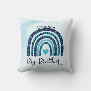 Personalised Rainbow Heart Big Brother  Cushion