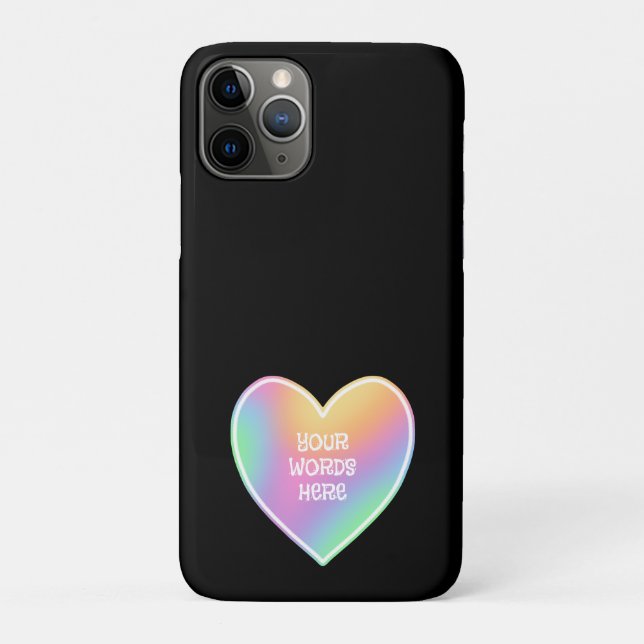 Personalised Rainbow Heart Case-Mate iPhone Case (Back)