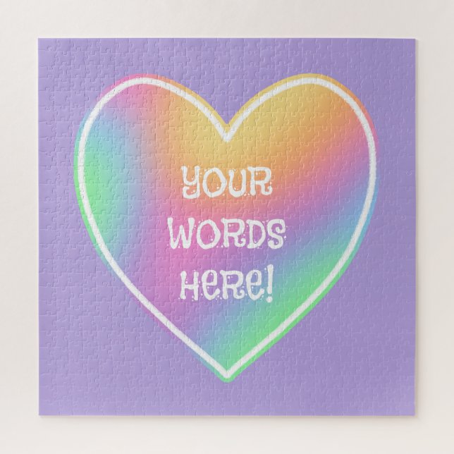 Personalised Rainbow Heart Jigsaw Puzzle (Vertical)