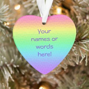 Personalised Rainbow Heart Ornament