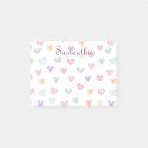 Personalised Rainbow hearts all-over print  Post-it Notes