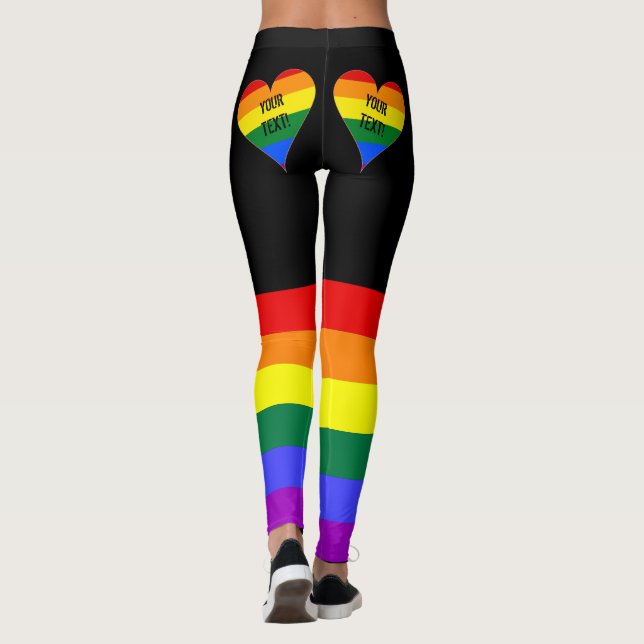 Personalised Rainbow LGBT Pride Leggings (Back)