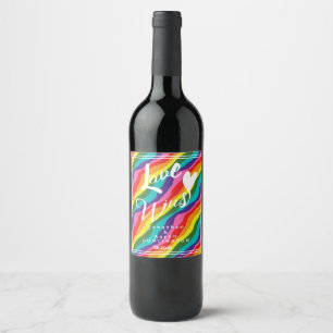 Personalised Rainbow Love Wins Wine Label