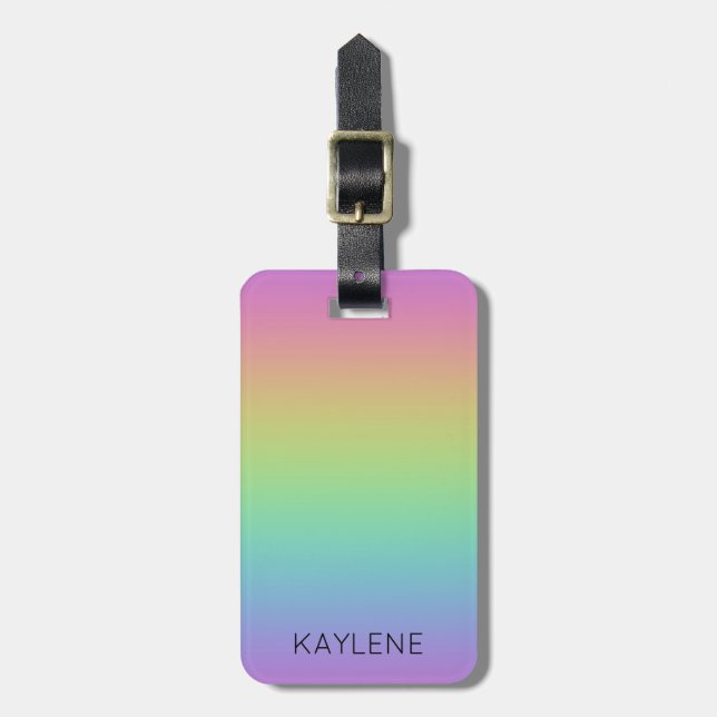Personalised Rainbow Luggage Tag (Front Vertical)