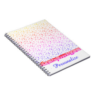 Personalised Rainbow music theme Notebook