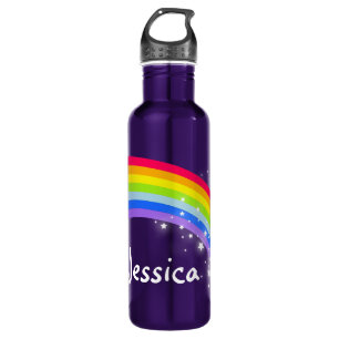 Personalised rainbow named kids drinks bottle