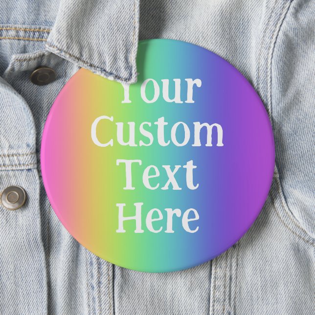 Personalised Rainbow Pin-On Button (In Situ)