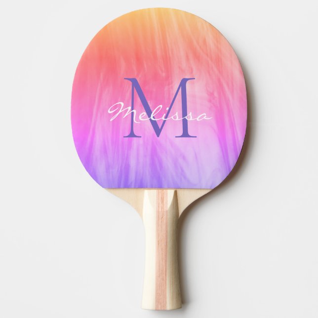 Personalised Rainbow Ping Pong Paddle (Front)