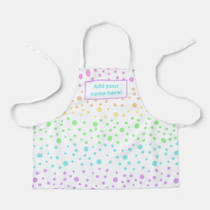 Personalised Rainbow Polka Dot Kid's Apron